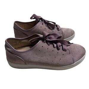 Vionic Keke Sneakers Ribbon Lace Up Shoes Comfort Size 10 M Lilac Suede Purple